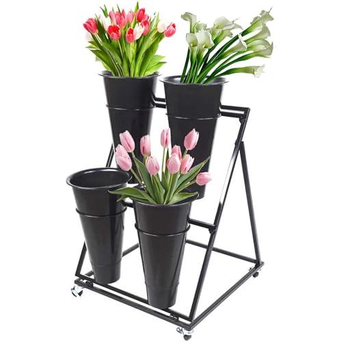 Support pour plantes à 2 niveaux mobile pour déplacer vos fleurs sans effort - 2