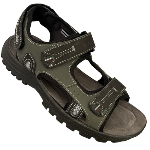 Sandalias de hombre de piel con fondo antideslizante y plantilla confort Grisport