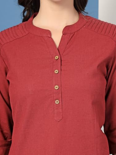 Image of Pistaa's Women's Cotton Relaxed Fit Short Kurti