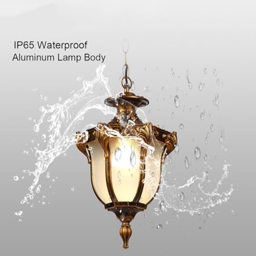 Hanging light waterproof exterior bronce para iluminación de porches 3