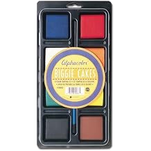 Derwent Alphacolor Concentrated Tempera Biggie Paint Cake Tray Set, 2 x 2.5 x 0.5 Inches, Multi-Colored, 8 Colors per Pack 428003
