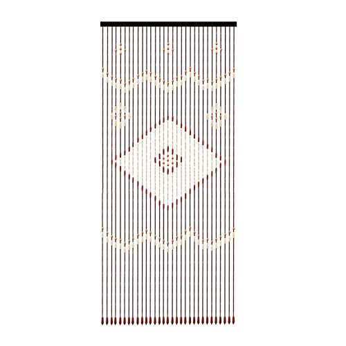 Rideau de Perles en Bois, Rideau de Porte en Bambou, Rideau de décoration de Porte, séparateur de pièce 208 cm Cover