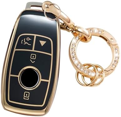 LEERLY Key Fob Cover with Anti-lost Keychain Compatible with Mercedes Benz 2019-2021 A-Class C-Class G-Class 2017-2020 E-Class S-Class Black image 5