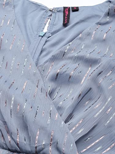 Image of ishin Women's Blue Chiffon Midi Dress