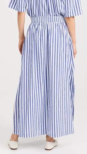 Image of Stateside Women's Puckered Stripe Double Slit Maxi Skirt