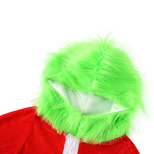 Disfraz infantil navideño de monstruo peludo verde miniatura 4