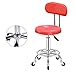 Produktbild Rollhocker Arbeitshocker Drehhocker Mit Lehne, 360 ° Drehbare 5 Riemenscheiben, Höhenverstellbarer Rollhocker Für Tätowierung Gesichtsmassage Maniküre Beauty Salon Spa Friseur,Rot