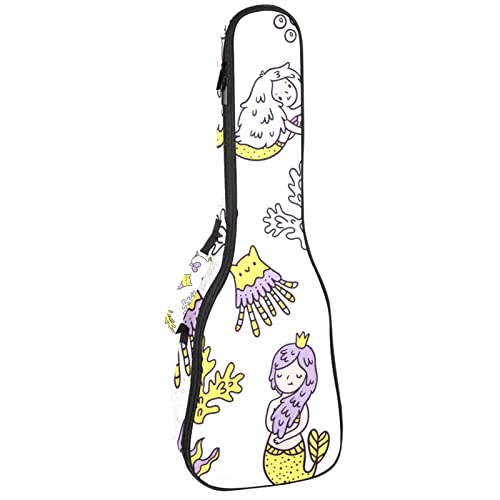 Housse ukulélé concert robuste avec motif sirène et rembourrage 10mm