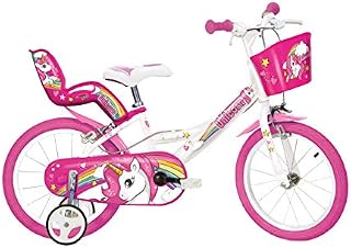 Dinobikes Dziewczynki Rower Dziecięcy, Biały/Różowy, 16 Cali