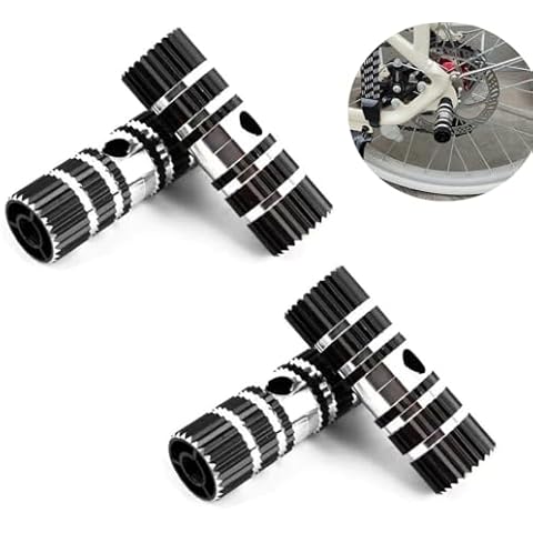 YehVeh 4 Pack Bike Pegs Bicycle Rear Pedals Footrest Mini 7CM Aluminum Anti-Slip Feet Rest Mount Stands Foot Peg for BMX Mountain Bike Kids Rear Seat Cycling Fit 9MM 3/8 Inch Axis Cover