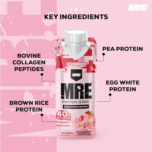 Redcon1 RC1-MRERTDSS12 Mre Ready To Drink Protein Shakes, Strawberry Shortcake thumb #3