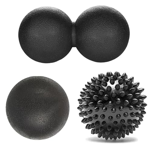Image of Bodylastics Peanut, Lacrosse & Acupressure Spike Massage Ball Combo for Deep Tissue, Muscle Recovery & Myofascial Release | Foot, Back, Neck & Shoulder Pain Relief | Portable Trigger Point Therapy