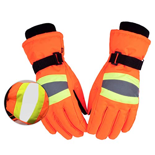 DECDEAL Luvas de trabalho reflexivas masculinas e femininas Luvas quentes de inverno Luvas impermeáv