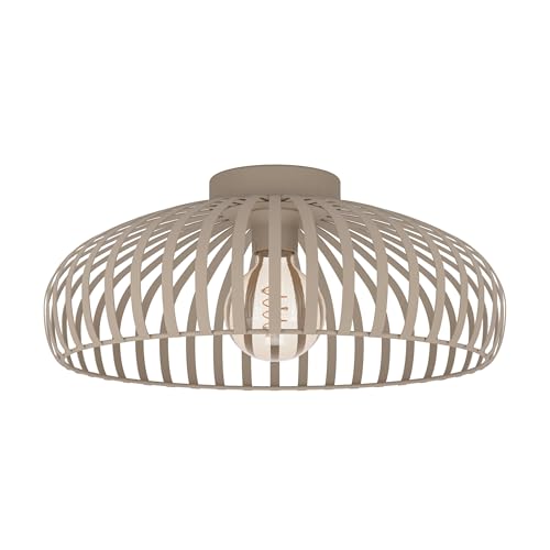EGLO Deckenlampe Mogano 3 Deckenleuchte Wohnzimmer Lampe Decke Schlafzimmer Wohnzimmerlampe aus Metall in Beige E27 Fassung Ø 43 cm