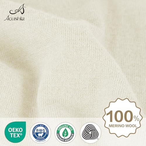 Image of ACUSHLA 100% Merino Wool Neck Gaiter Men Women Winter Ski Face Mask Scarf