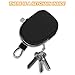 Mandark Car Key Fob Case, Leather Automotive Remote Key Chain Coin Holder with Metal Hook and Zipper, Vehicle Keychain Protector Bags Accessories, Universal for Most Remote Keys (Black)