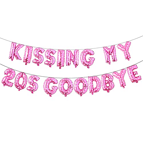 Kissing My 20s Goodbye Decorations Kissing My 20s Goodbye Banner Balloons 30th Birthday Balloon Dirty 30 Balloon (20S GOODBYE Pink Heart)