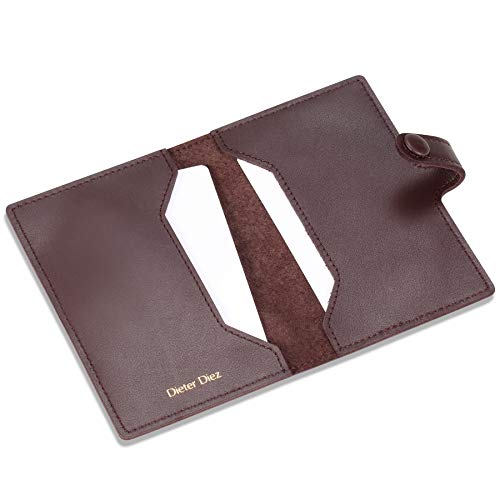 Image of HISCOW Minimalist Thin Bifold Card Holder - Italian Calfskin (Dieter Diez, Coffee)