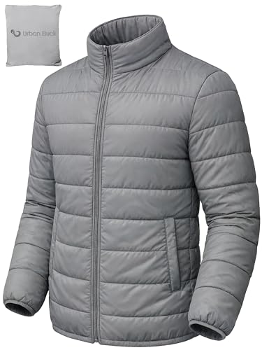 Image of URBAN BUCK Packable Puffer Jacket for Men Lightweight Winter Windproof & Water Repellent Hiking Jackets