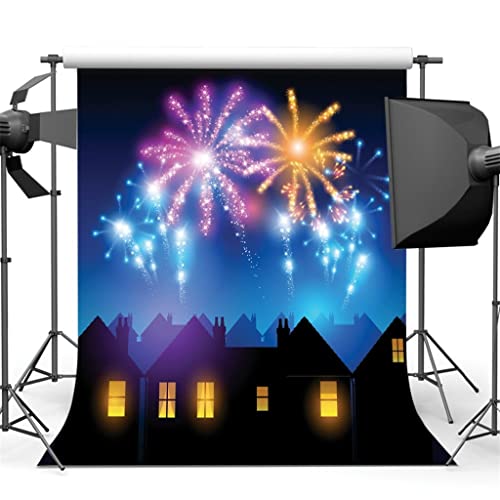 Feux d'artifice de nuit fond photo pour célébrer un anniversaire en studio