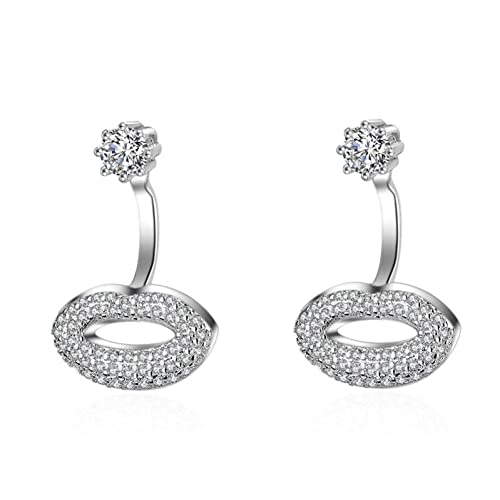 Boucles d'oreilles 925 femmes filles zircon rose bijoux mode pour lobe d'oreille percé