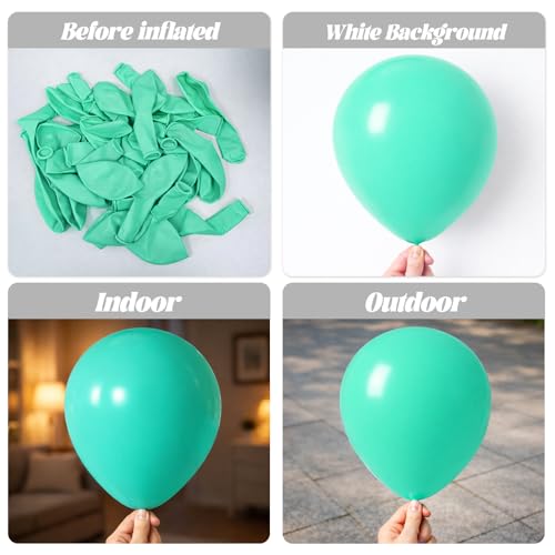 Image of Voircoloria 130pcs Teal Balloons Different Sizes 18 inch 12 inch 10 inch 5 inch Turquoise Blue Balloons for Boys Girls Baby Shower Wedding Anniversary Graduation Engagements Birthday Party Decorations