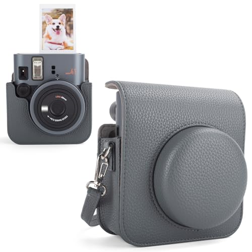 Funda para cámara Instax Mini 41 en cuero PU gris miniatura 1