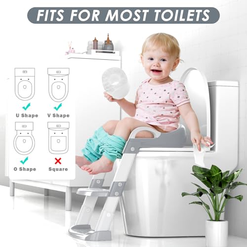Zieyeen YT-808 Potty Training Seat With Step Stool Ladder, Toddler Potty Training Toilet thumb #6