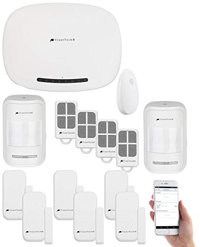VisorTech Alarmanlage mit SMS: 14-teilige GSM-Alarmanlage mit App, Funk- & Handynetz-Anbindung (Funk-Alarmanlage Komplettsystem, GSM-Funk-Alarmanlagen Komplett, Wohnmobil 12V)