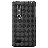 Amzer Luxe Argyle High Gloss TPU Soft Gel Skin Case for LG Thrill 4G/LG Optimus 3D - Smoke Gray - 1 Pack - Case - Frustration-Free Packaging