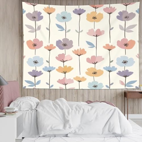 Décorations de plage imprimées fleurs 3D drap mural en polyester doux - 5