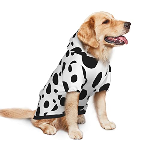 Cute Dalmatian Print Dog Hoodies，Dog Clothes With Pocket And Hat Winter Clothes Sweaters For Medium Large Dogs Girl Boy Pets' Clothes Outfits #TOP1