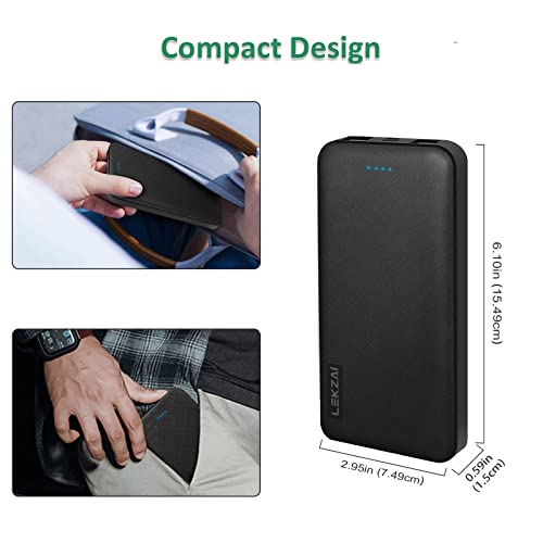 Lekzai 15,000Mah Portable Charger Power Bank With Usb C Output, Slim Battery Pack With Three 5V/2.4A Output Fits For Iphone Samsung And More #TOP4