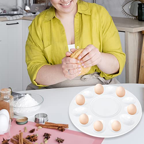 Divided Egg Plate Porcelain Deviled Egg Tray Decorative Easter Egg Platter 12 Grids Deviled Egg Holder Egg Plate Ceramic Egg Dish Snail Plate Kitchen Gadgets 30. 5Cm Egg Serving Ceramic Tray #TOP3