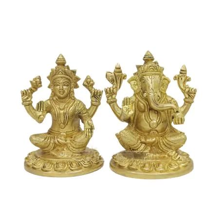 Idole Lakshmi et Ganesh en laiton : le cadeau de crémaillère traditionnel idéal