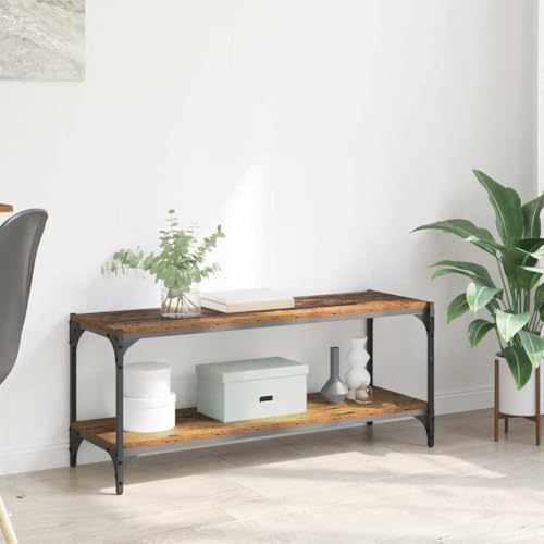 GeenYuu TV-Schrank Altholz 100x33x41cm, Verbundholz und Eisen, rustikales...