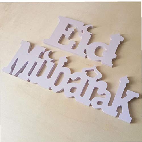 Eid Mubarak Plastic Ornamenten Brief Tabel Decor Ramadan Indoor Knutselen voor Eid Mubarak Home Decoration White - Image 8