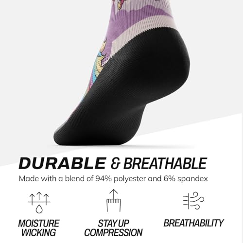 Image of Outway Novelty Crew Socks for Men & Women, Breathable, Moisture-Wicking Athletic Calf Sock with Arch Support