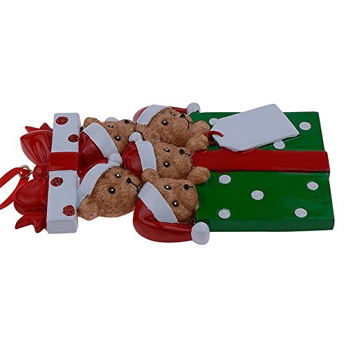 Maxora Bear Family Of 5 Gift Personalized Ornament #TOP5