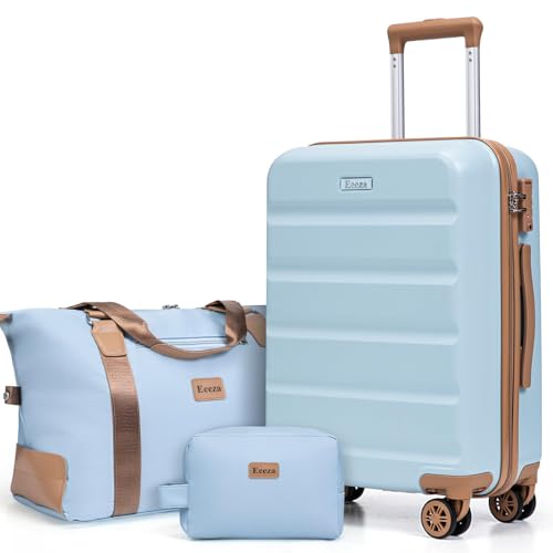 Image of 3 Piece Hardshell Luggage Set(20 inch /DB /TB,Blue)