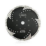 SHDIATOOL Diamond Turbo Blade Dia 9 Inch with Slant Protection Teeth Cutting Stone Granite Marble Concrete Brick with 5/8-11 Thread