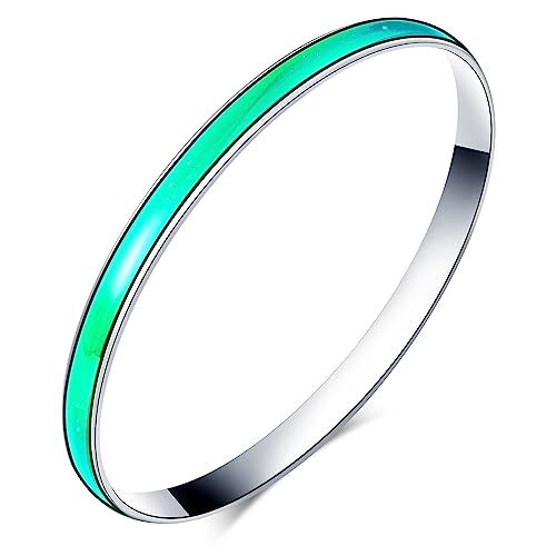 MicVivien Colour Changing Bracelet Women Gilrs Cufflinks Stainless Steel Bangle Mood Bracelet Fashion Jewellery