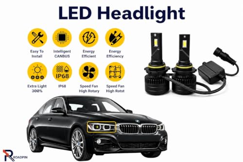 Image of LED Headlight Bulbs, 40000 Lumens, 6500K White, 400W, 9005 Size, Universal Fit, 2 Pack