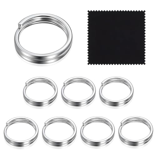 IANFAN 8 Pcs 6mm Jump Rings, 925 Sterling Silver Small Split Rings for Necklace Pendant, Open Jump Ring Connectors for Charm Attachment, Bracelet Earring Key Ring, with Polishing Cloth