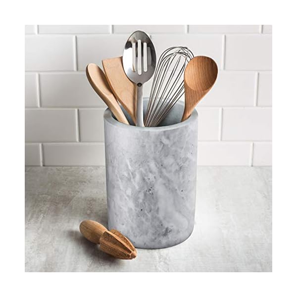 Flexzion Kitchen Tool Crock Utensil Holder and Wine Cooler Chiller, Unique One-Of-A-Kind Pattern Stone Container for Spoon, Spatula, Wine Bottle Holder Creative Home - Image 6