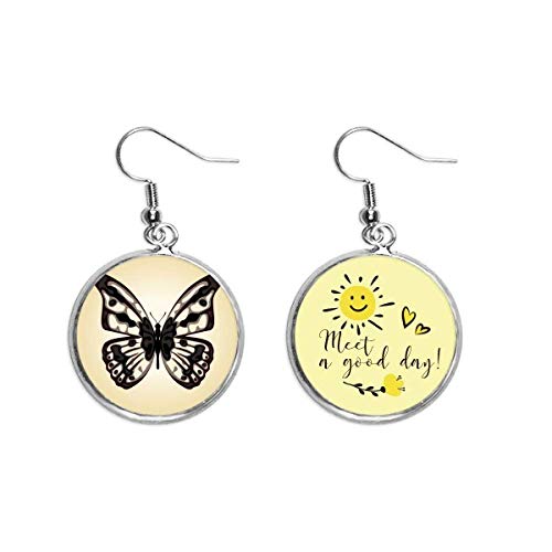 Pendientes de mariposa con diseno de gota de oreja ligera de metal