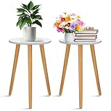 Briwooody 2 soportes para plantas de interior de mediados de siglo, decoración de balcón