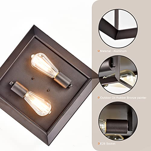 Bestshared Flush Mount Ceiling Lights, Farmhouse Flush Mount Close To Ceiling Lights, Industrial Ceiling Lamp For Kitchen Bedroom Foyer Hallway Stairway Entryway (Oil Rubbed Bronze, 5.5”H) #TOP2