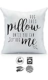 Oh, Susannah Hug This Pillow Until You Can Hug Me Pillowcase - Long Distance Relationship Gift Ideas Card Included (Throw 18x18, Black)