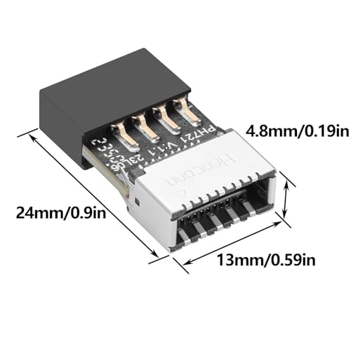 GERUI 1 adaptador interno USB 2.0 de 9 pines para placa base USB 3.1 tipo E - imagen 2